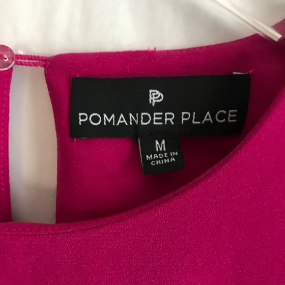 Tuckernuck Pomander Place Carlota Peplum Blouse M Fuchsia Long Sleeve Preppy - Picture 7 of 9